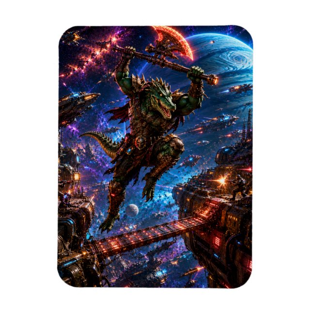 Reptilian Space Pirate — Savage Boarding Attack Magnet (Vertical)