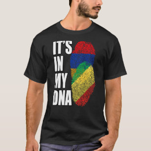 Republic Congolese And Armenian Mix DNA Flag Herit T-Shirt