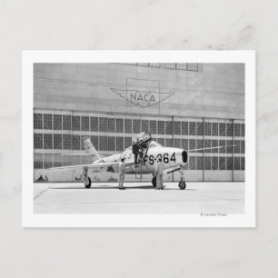 Republic F-84F on the Ramp at Moffett Field Postcard