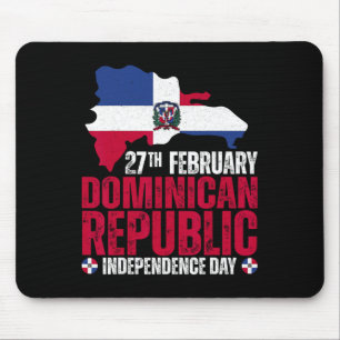 Republic Independence Day Dominican Flag And Map  Mouse Pad