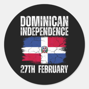 Republic Independence Day Dominican Republic Flag Classic Round Sticker