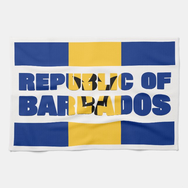 Republic of Barbados Tea Towel (Horizontal)