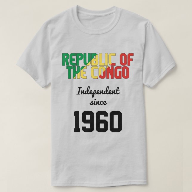 Republic of Congo Flag Independence Celebration T-Shirt (Design Front)