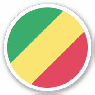 Republic of Congo Flag Round Sticker