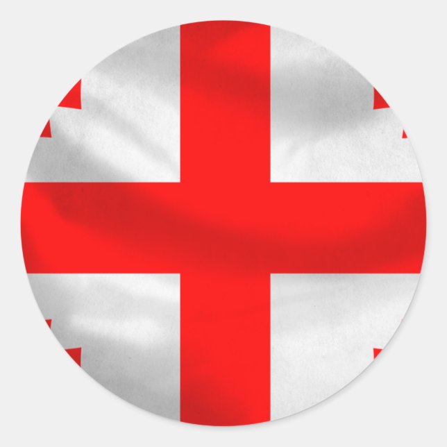Republic of Georgia Flag Classic Round Sticker (Front)