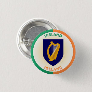 Republic of Ireland Coat of Arms Circle Shape 3 Cm Round Badge