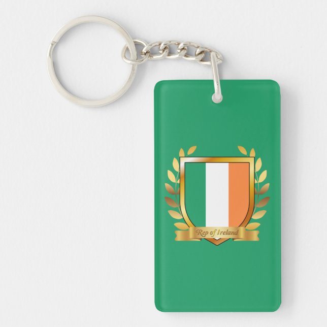 Republic of Ireland Flag Shield Key Ring (Front)