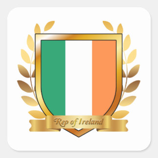 Republic of Ireland Flag Shield Square Sticker