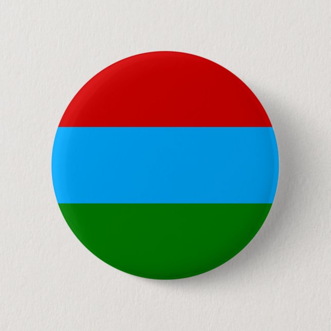 Republic of Karelia Flag 6 Cm Round Badge (Front)
