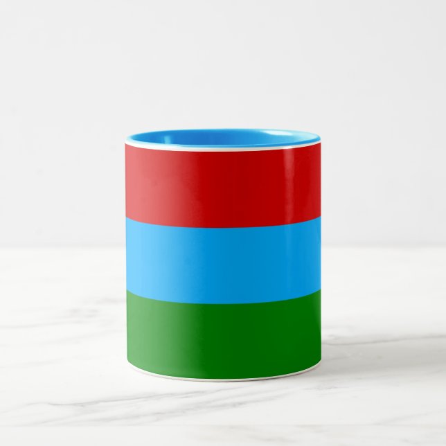 Republic of Karelia Flag Two-Tone Coffee Mug (Center)