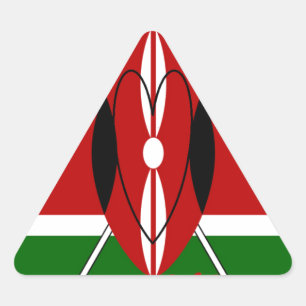 Republic of Kenya National Flag Black red green Ar Triangle Sticker