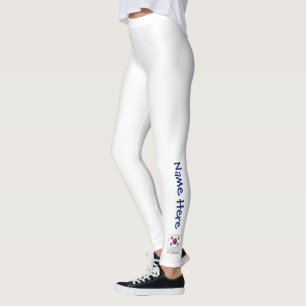 Republic of Korea and S Korean Flag with Your Name Leggings