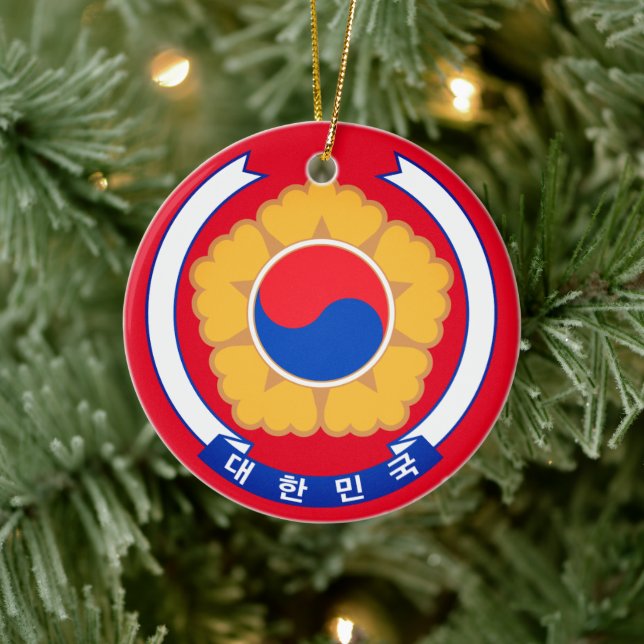 Republic of Korea Emblem Ceramic Tree Decoration (Tree)