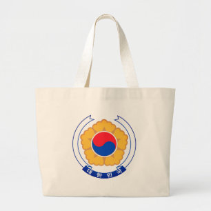 Republic of Korea Emblem Large Tote Bag