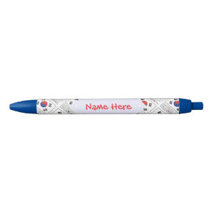 Republic of Korea Flag Personalised Black Ink Pen