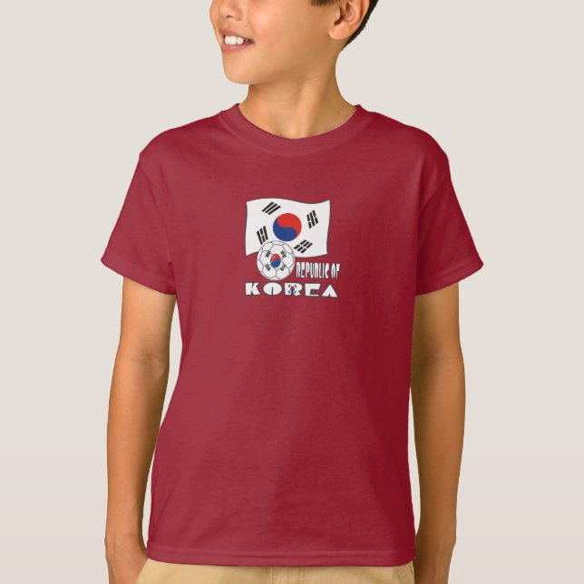 Republic of Korea (South) Soccer Ball and Flag T-Shirt (Front)