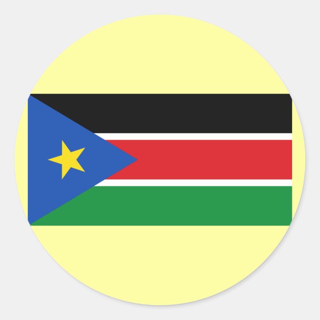 Republic of South Sudan Flag on Tshirts and Gifts Classic Round Sticker (Front)