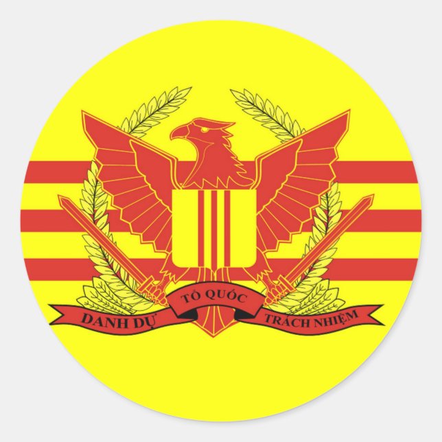 Republic of South Vietnam Military Forces Flag Classic Round Sticker (Front)