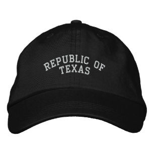 Republic of Texas Embroidered Adjustable Cap Black