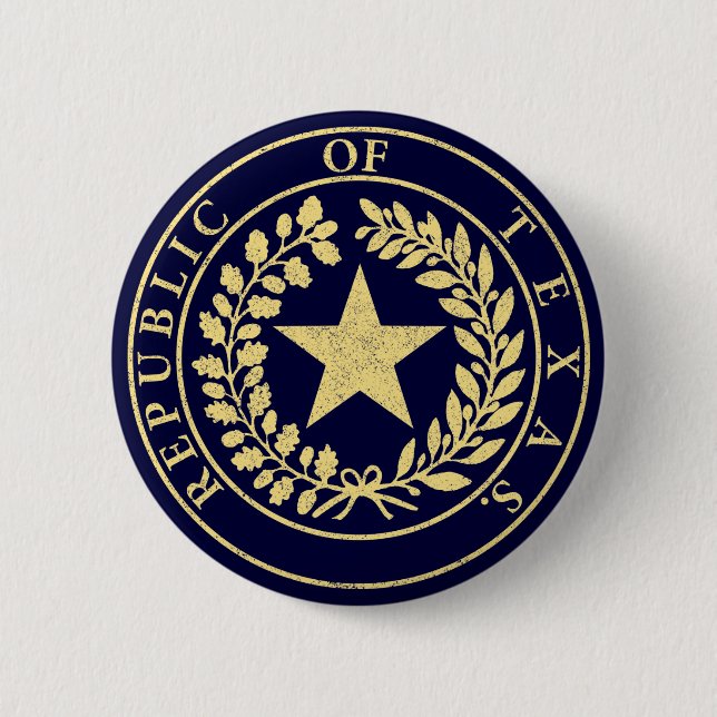 Republic of Texas Seal 6 Cm Round Badge (Front)