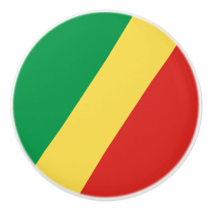 Republic of the Congo Flag Ceramic Knob
