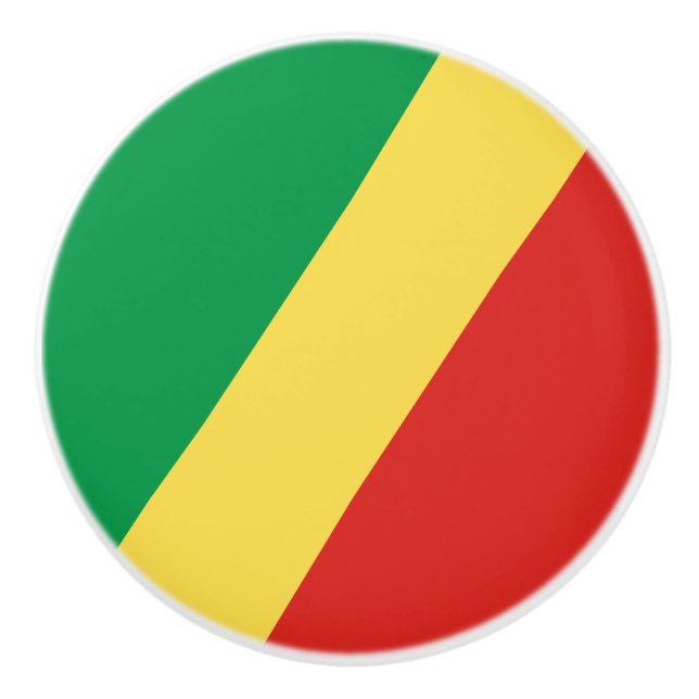 Republic of the Congo Flag Ceramic Knob (Front)