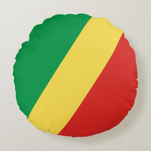 Republic of the Congo Flag Round Cushion
