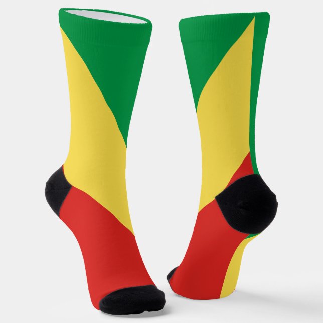 Republic of the Congo Flag Socks (Angled)