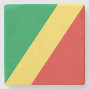 Republic of the Congo Flag Stone Coaster