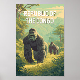 Republic of the Congo Illustration Travel Art Poster