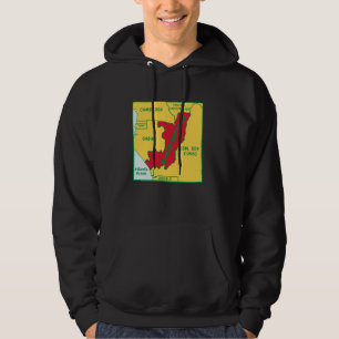 Republic of the Congo Political map in flag colour Hoodie