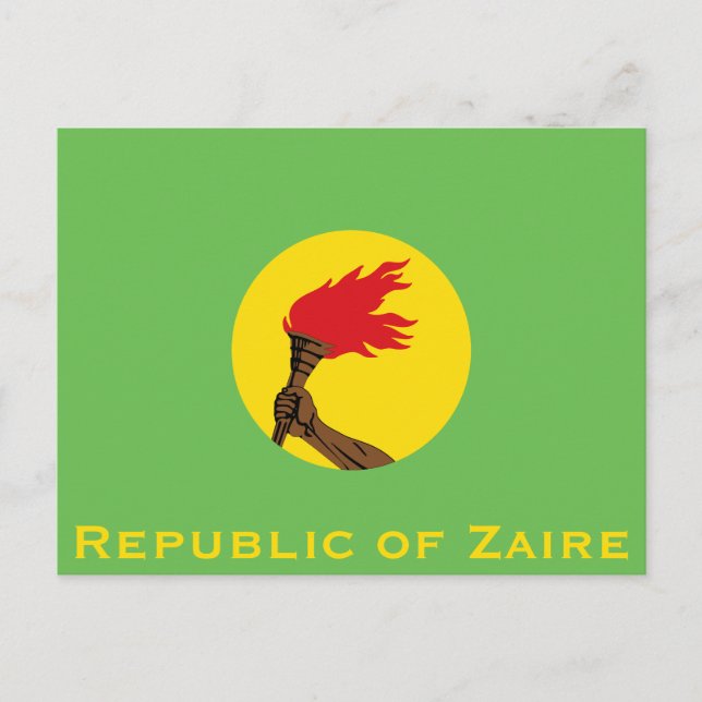 Republic of Zaire Flag  Postcard (Front)