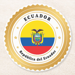 República del Ecuador Round Paper Coaster