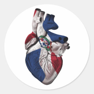 Republica Dominicana Heart Flag Classic Round Sticker