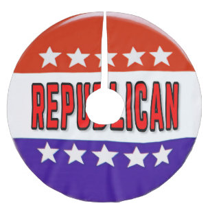 Republican Button Brushed Polyester Tree Skirt