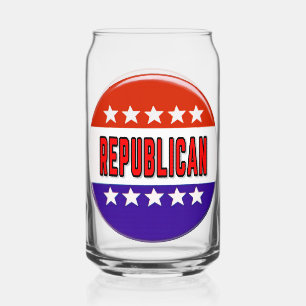 Republican Button Can Glass