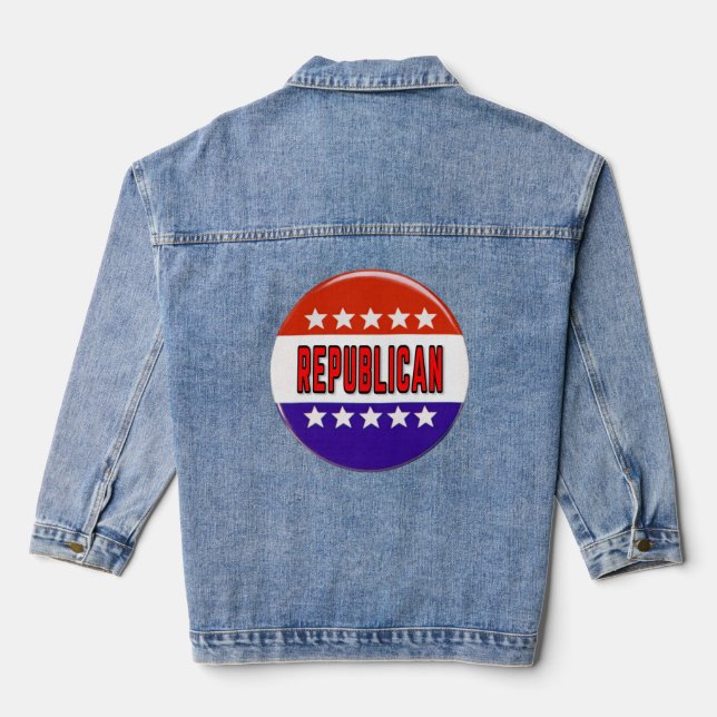 Republican Button Denim Jacket (Back)