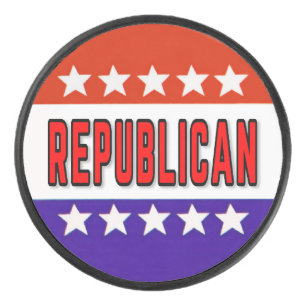 Republican Button Hockey Puck