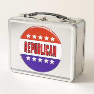 Republican Button Metal Lunch Box