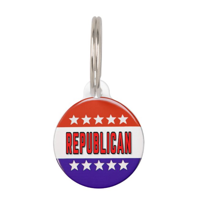 Republican Button Pet Tag (Front)