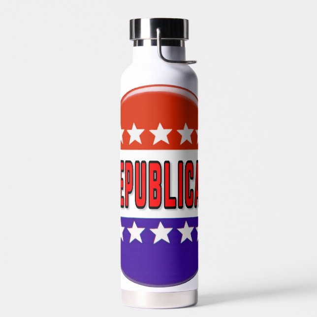 Republican Button Water Bottle (Left)