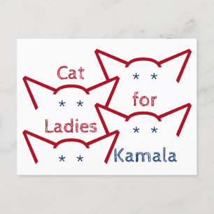 Republican Cat Ladies for Kamala Harris Ears ASCII Postcard