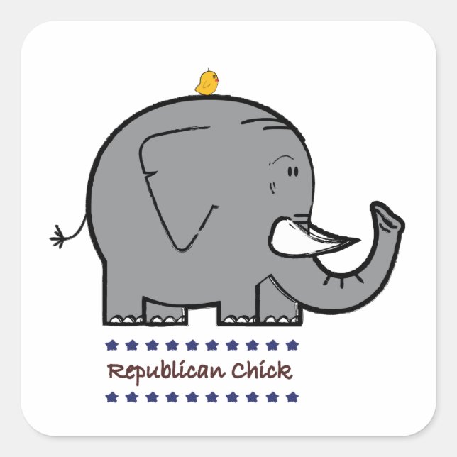 republican chick square sticker (Front)