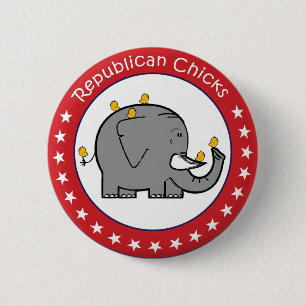 republican chicks 6 cm round badge