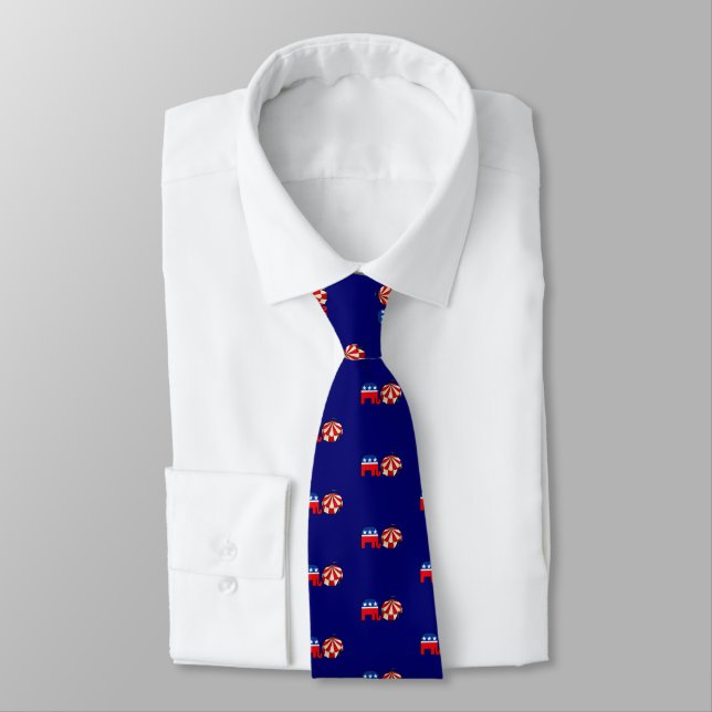 Republican Circus Elephant Tie (Tied)