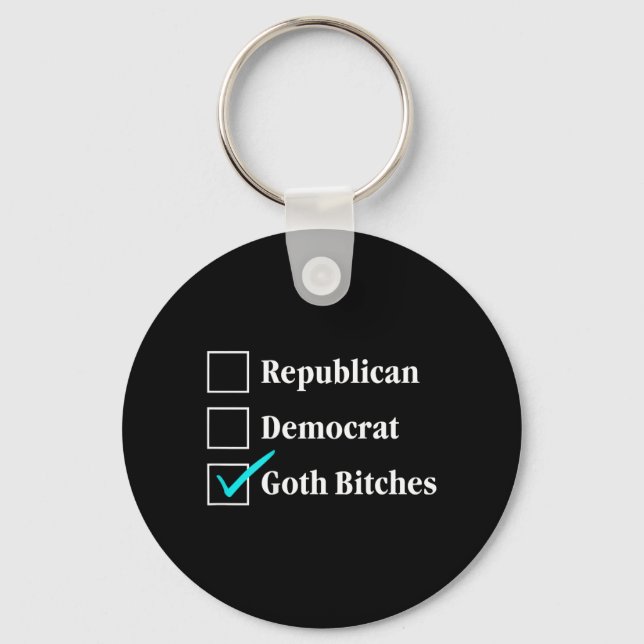 Republican Democrat Goth Checkbox Political Back Key Ring (Front)