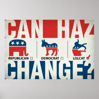 Republican, Democrat, LolCat Poster