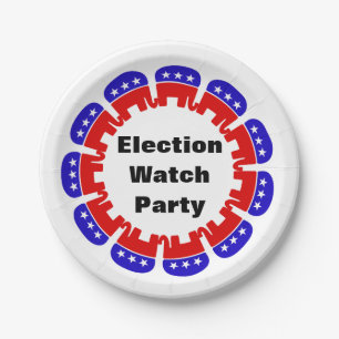 Republican Election Watch Party Paper Plate
