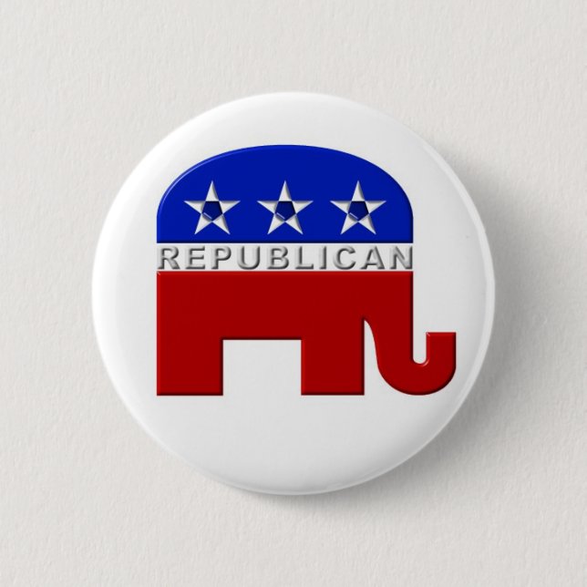 Republican-Elephant 6 Cm Round Badge (Front)