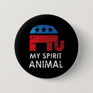 Republican Elephant 6 Cm Round Badge